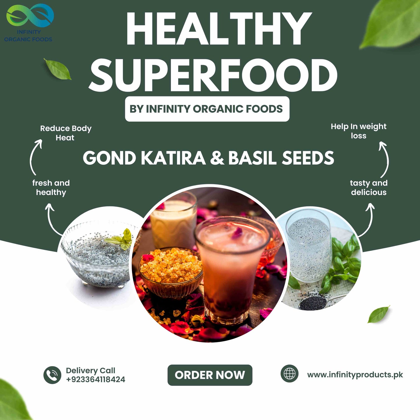 Summer Combo Pack - Gond Katira & Basil Seeds