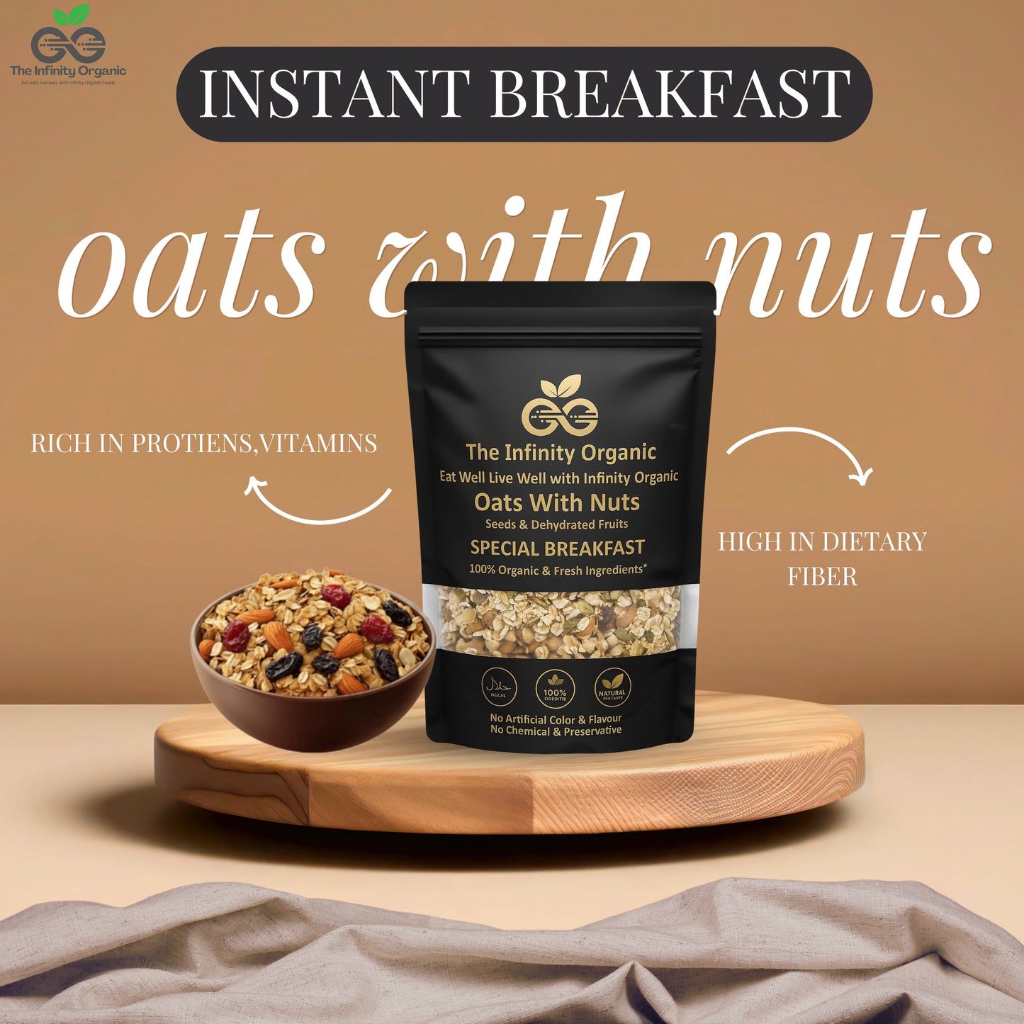 Oats With Nuts Breakfast Essential