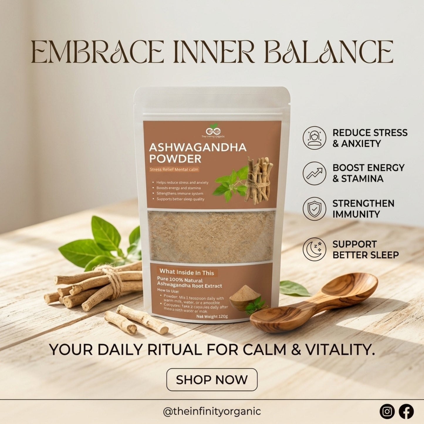 Ashwagandha Powder Best For Stress Relief & Better Saleep
