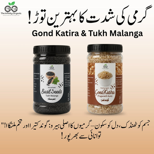 Summer Combo Pack - Gond Katira & Basil Seeds