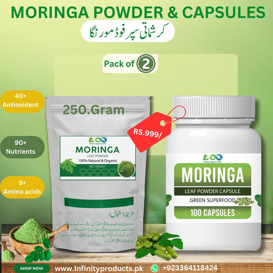 Pack of Moringa Powder & Capsules