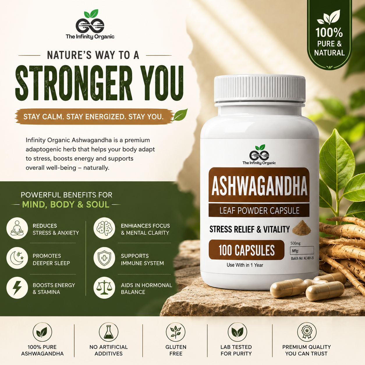 Ashwagandha+Moringa Capsules Bundle Pure Wellness Combo