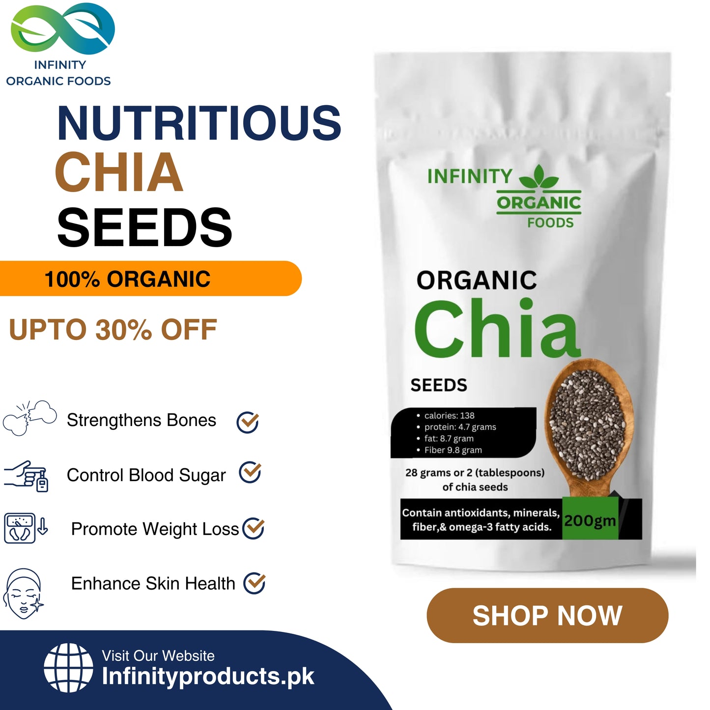 Organic Health Pack - Honey, Moringa Powder, Chia Seeds