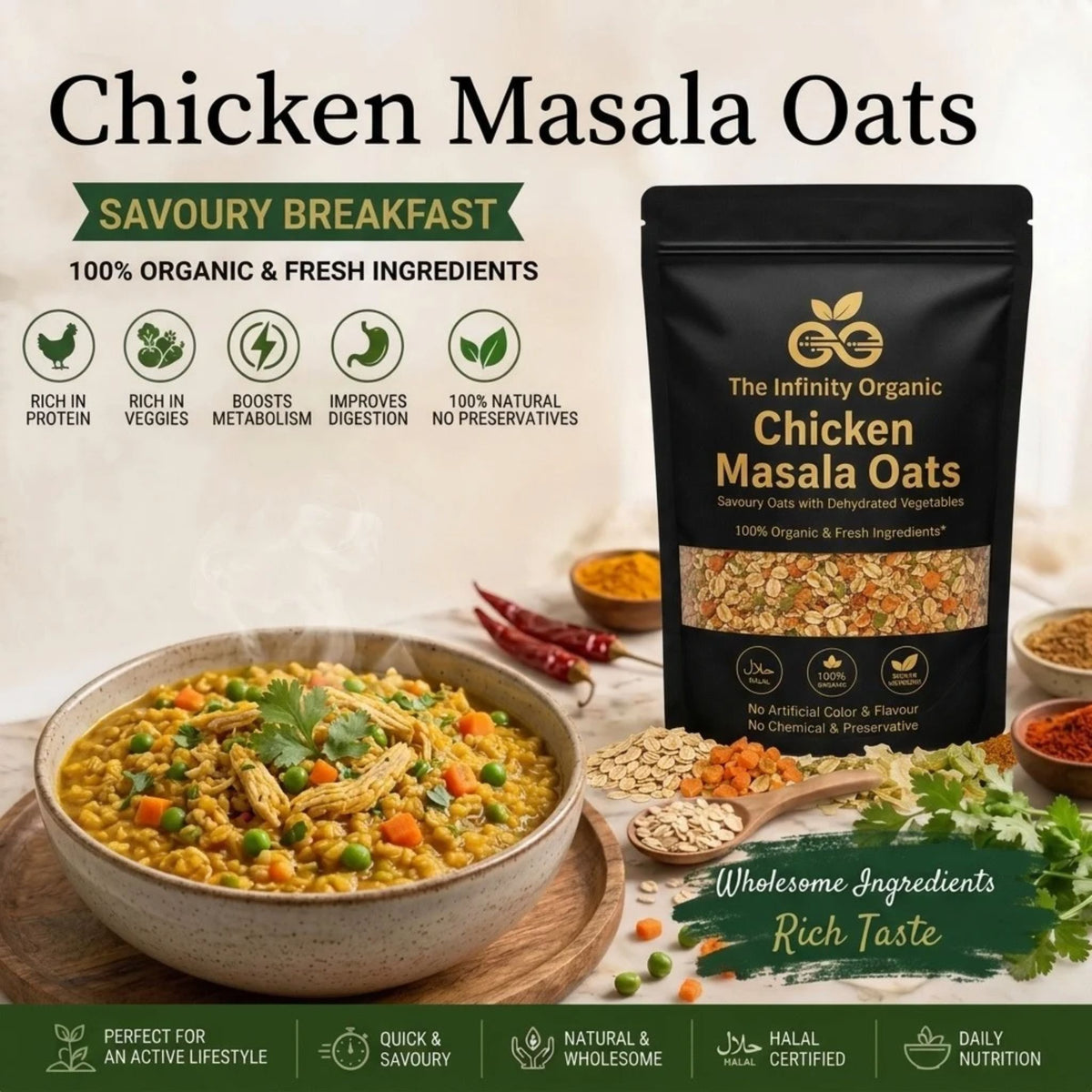 Chicken Masala Oats