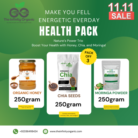 Organic Health Pack - Honey, Moringa Powder, Chia Seeds