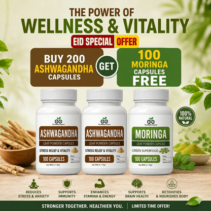 Ashwagandha+Moringa Capsules Bundle Pure Wellness Combo
